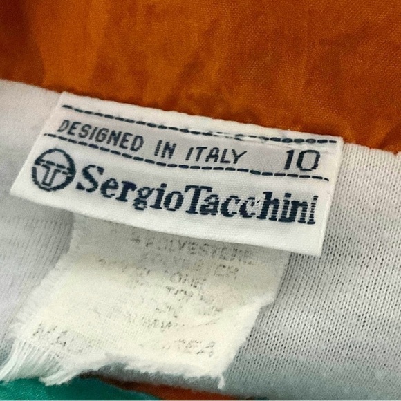 Sergio Tacchini Vintage Windbreaker Sz 10 Womens Italian Blue 80's Retro Jacket - Picture 10 of 10